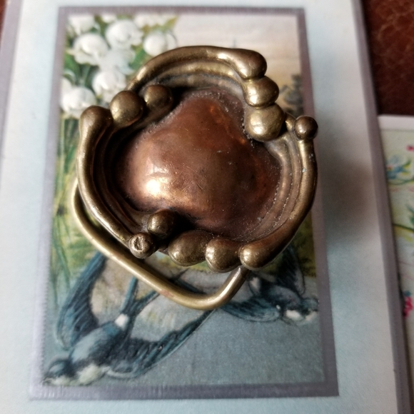 Relisted -Vintage Brutalist belt buckle gold copper tone - Picture 12 of 12